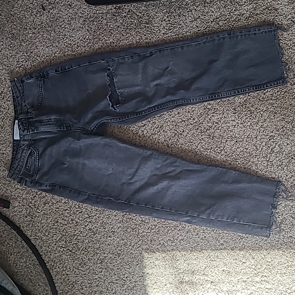 Washed black denim jeans Topshop Straight.
